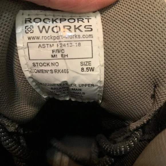 Rockport Works Women's Black Leather Steel Toe Safety Work Boots RK465 Sz 8.5 W - Picture 13 of 13